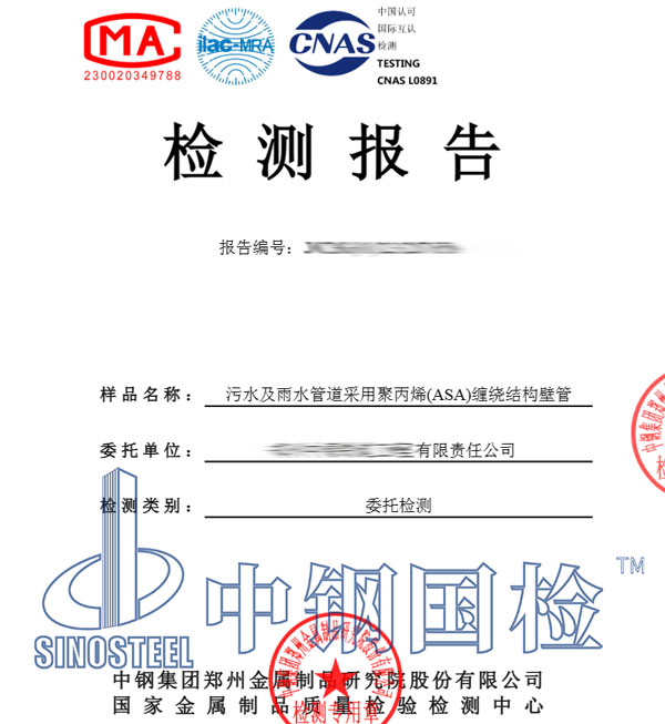 雨污水管檢測報(bào)告