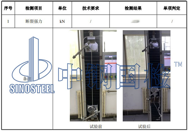 尼龍繩檢測項目結果