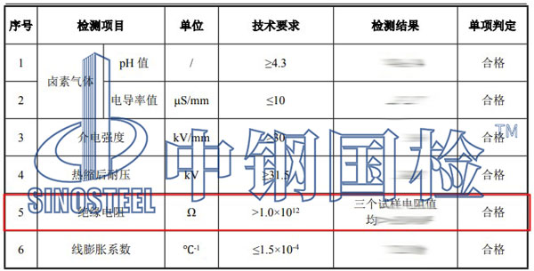 絕緣電阻檢測(cè)項(xiàng)目結(jié)果