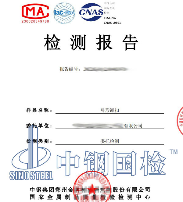 卸扣檢測報(bào)告