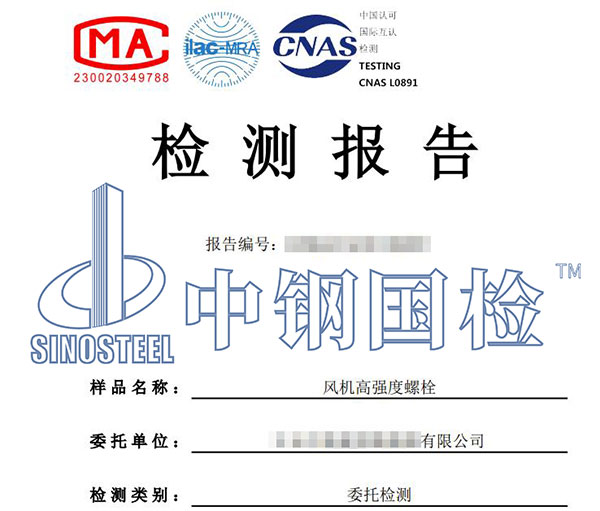 風(fēng)電螺栓檢測報告